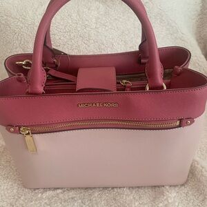 Michael Kors Two-Tone Pink Saffiano Leather Satchel